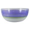 Golden Hill Studio 11" Purple and White Contemporary Striped Glass Serving Bowl